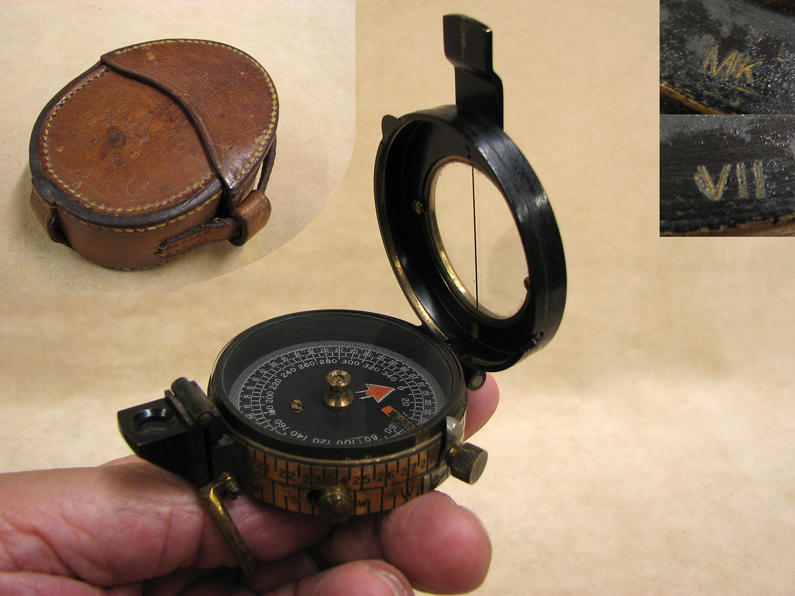 Rare WW1 Francis Barker Mk VII marching compass made for the Indian Army7